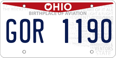 OH license plate GOR1190