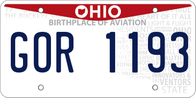 OH license plate GOR1193