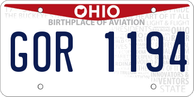 OH license plate GOR1194