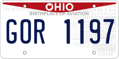 OH license plate GOR1197