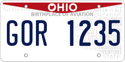 OH license plate GOR1235