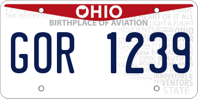 OH license plate GOR1239