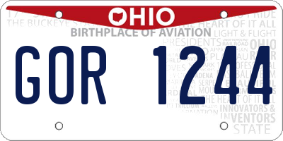 OH license plate GOR1244