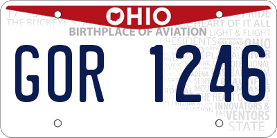 OH license plate GOR1246