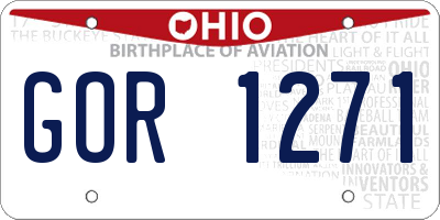 OH license plate GOR1271