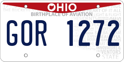 OH license plate GOR1272
