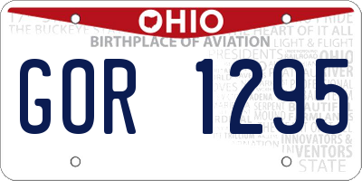 OH license plate GOR1295