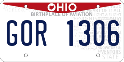 OH license plate GOR1306