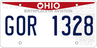 OH license plate GOR1328