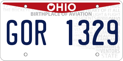 OH license plate GOR1329