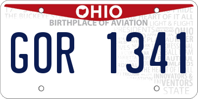OH license plate GOR1341