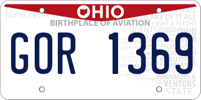 OH license plate GOR1369