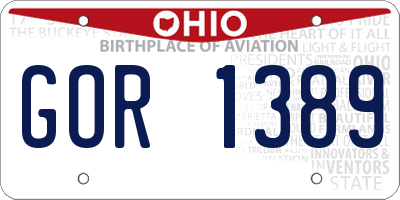 OH license plate GOR1389