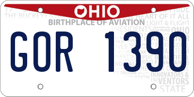 OH license plate GOR1390
