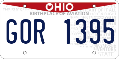 OH license plate GOR1395