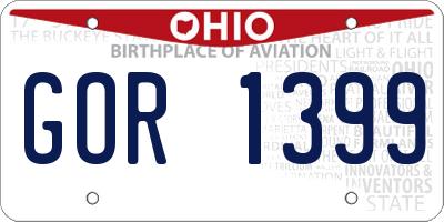 OH license plate GOR1399