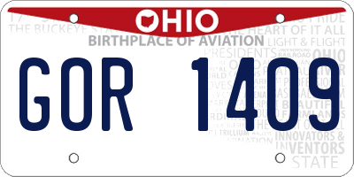 OH license plate GOR1409