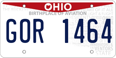 OH license plate GOR1464