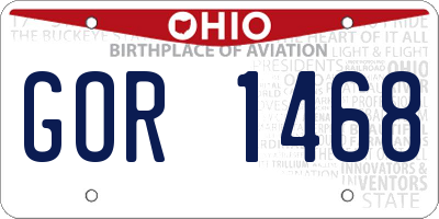 OH license plate GOR1468
