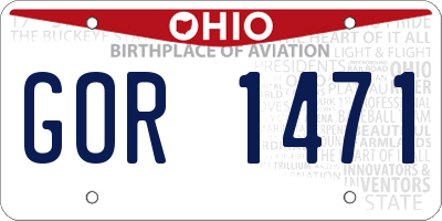 OH license plate GOR1471