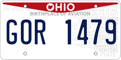OH license plate GOR1479