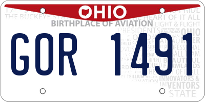 OH license plate GOR1491