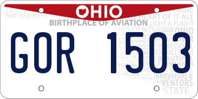 OH license plate GOR1503