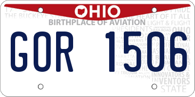 OH license plate GOR1506