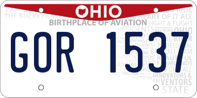 OH license plate GOR1537
