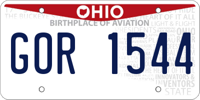 OH license plate GOR1544
