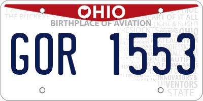 OH license plate GOR1553