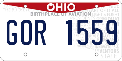 OH license plate GOR1559