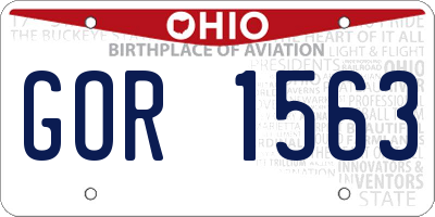 OH license plate GOR1563