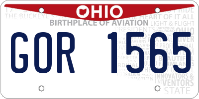 OH license plate GOR1565