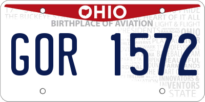 OH license plate GOR1572