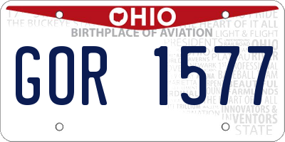 OH license plate GOR1577