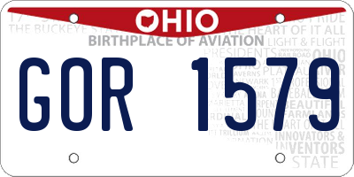 OH license plate GOR1579