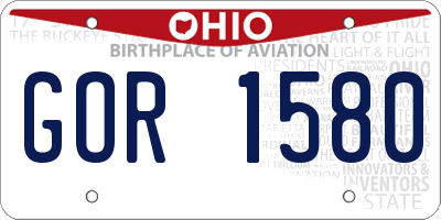 OH license plate GOR1580