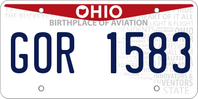 OH license plate GOR1583