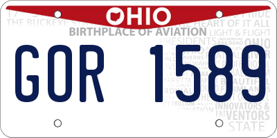 OH license plate GOR1589