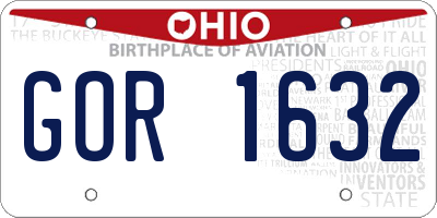 OH license plate GOR1632