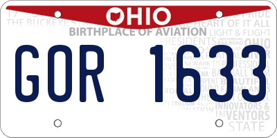 OH license plate GOR1633