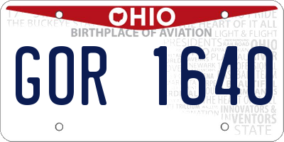 OH license plate GOR1640