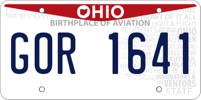 OH license plate GOR1641