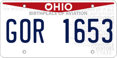 OH license plate GOR1653