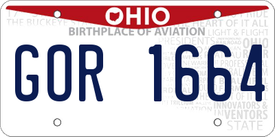 OH license plate GOR1664