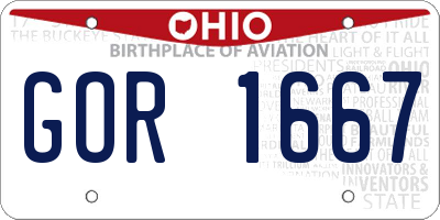 OH license plate GOR1667