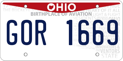 OH license plate GOR1669