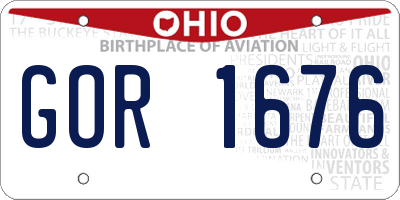 OH license plate GOR1676