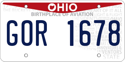 OH license plate GOR1678